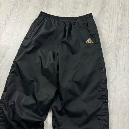 VINTAGE Y2K ADIDAS POPPER BAGGY TRACKSUIT BOTTOMS BLACK
