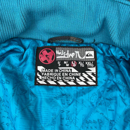 VINTAGE Y2K QUIKSILVER PLAID CHECKERED HOODED SKI JACKET BROWN