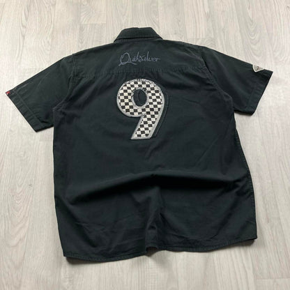 VINTAGE Y2K QUIKSILVER SHORT SLEEVE SHIRT FADED BLACK