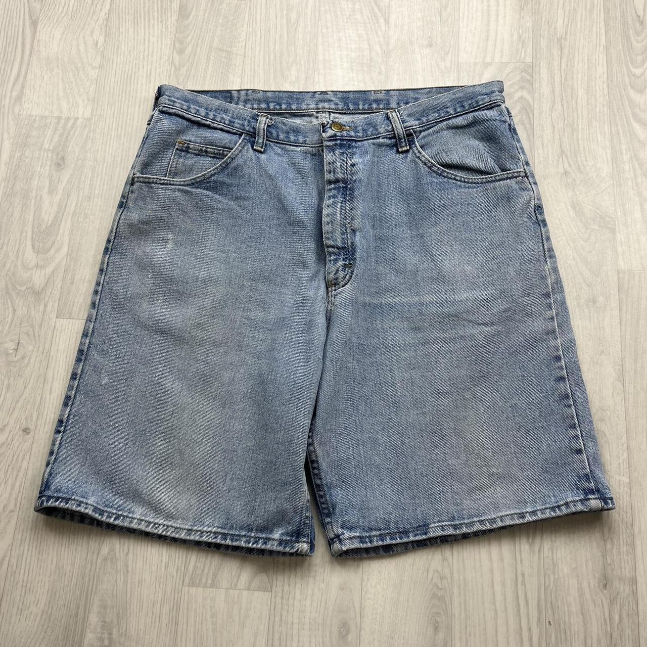 VINTAGE Y2K WRANGLER BAGGY JORTS LIGHT BLUE
