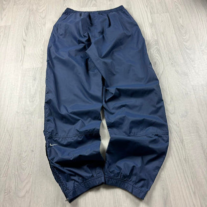 VINTAGE 90s NIKE BAGGY SHELL TRACKSUIT BOTTOMS BLUE