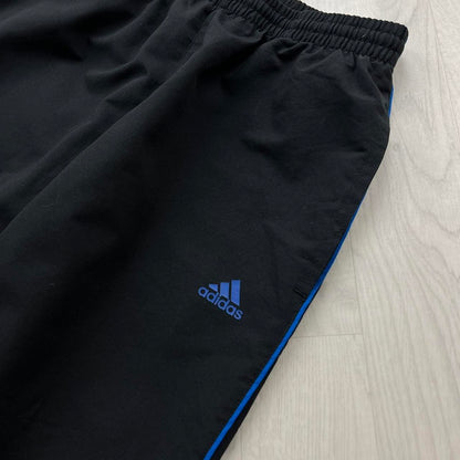 VINTAGE Y2K ADIDAS SIDE STRIPE BAGGY TRACKSUIT BOTTOMS BLACK
