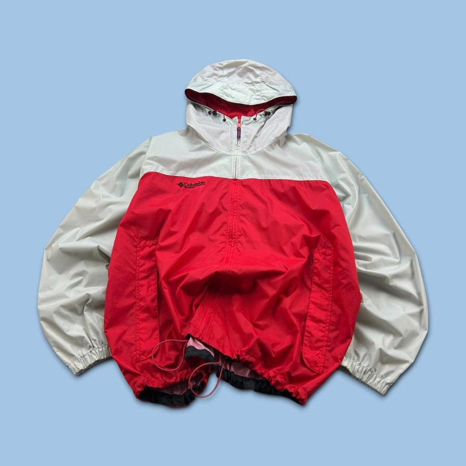 VINTAGE Y2K COLUMBIA TECHNICAL WINDBREAKER JACKET GREY / RED