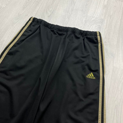 VINTAGE 90s ADIDAS SIDE STRIPE BAGGY TRACKSUIT BOTTOMS BLACK