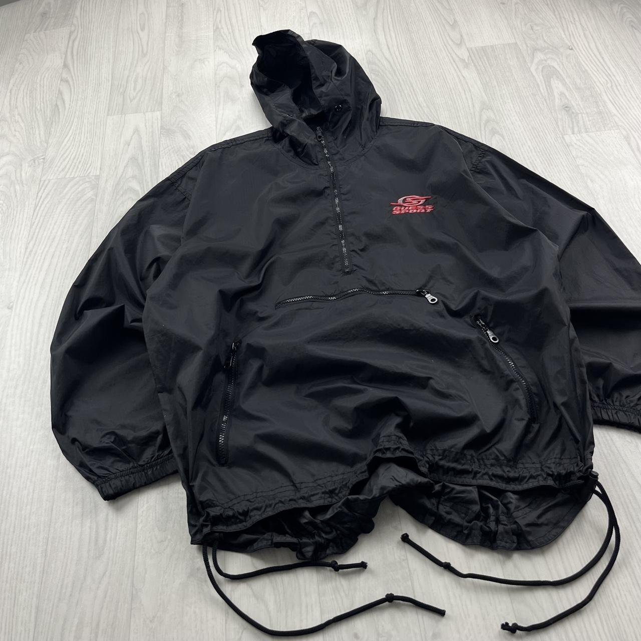 VINTAGE 90s GUESS SPORT LIGHTWEIGHT PULLOVER JACKET BLACK