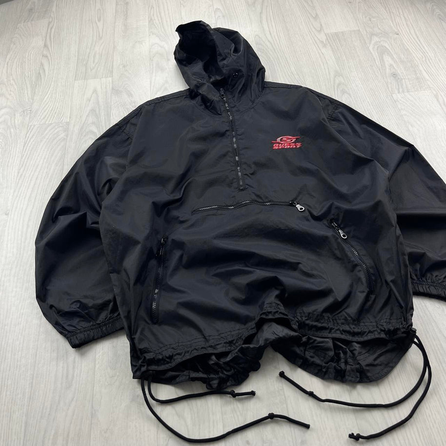 VINTAGE 90s GUESS SPORT LIGHTWEIGHT PULLOVER JACKET BLACK
