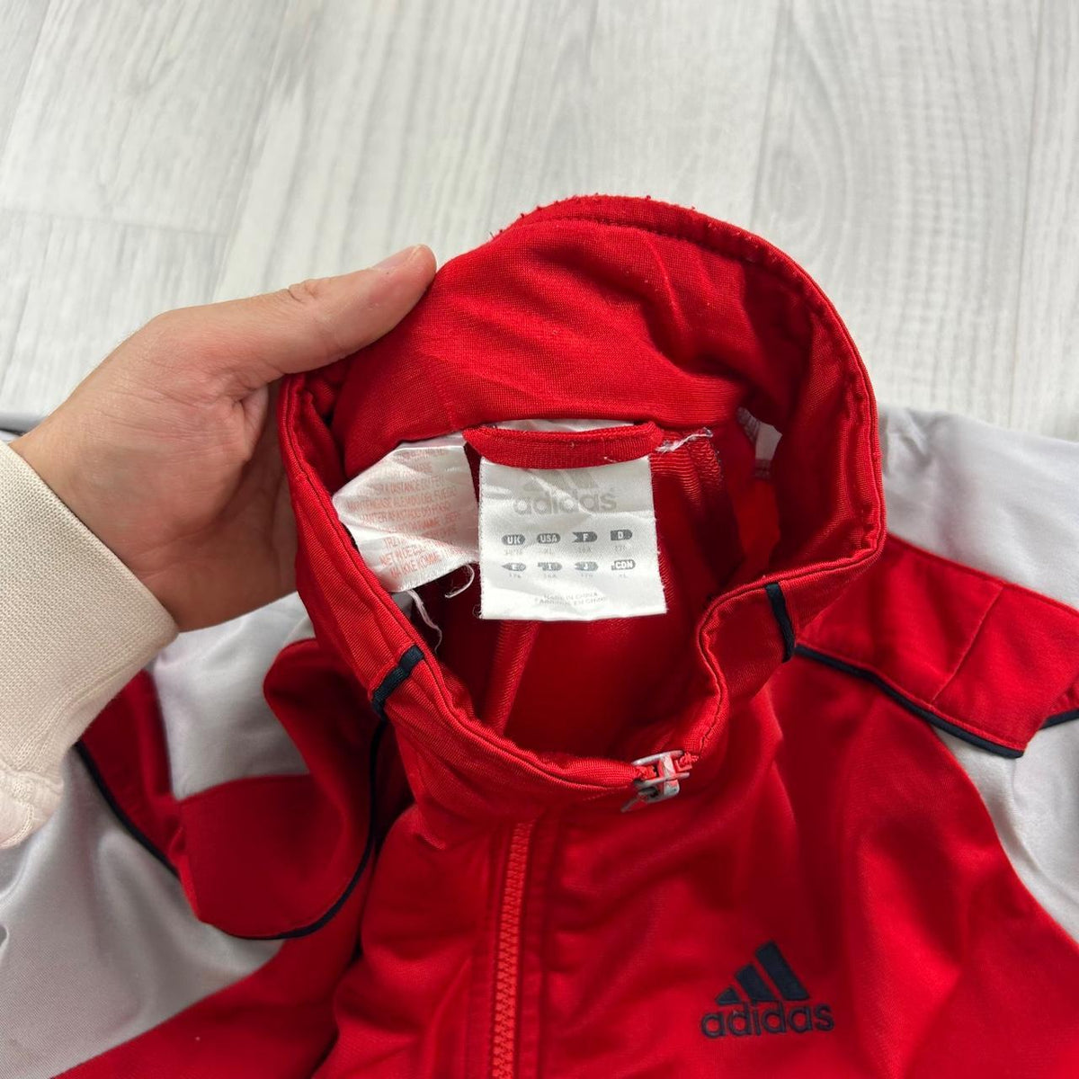 VINTAGE Y2K ADIDAS ZIP UP TRACK JACKET RED / GREY