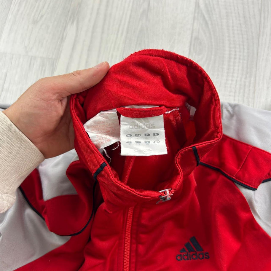 VINTAGE Y2K ADIDAS ZIP UP TRACK JACKET RED / GREY