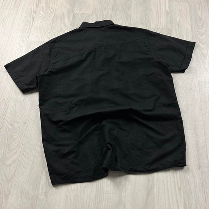VINTAGE Y2K QUIKSILVER SHORT SLEEVE SHIRT BLACK