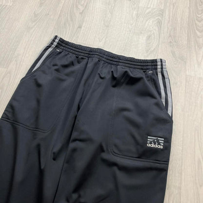 VINTAGE 90s ADIDAS BAGGY TRACKSUIT BOTTOMS GREY