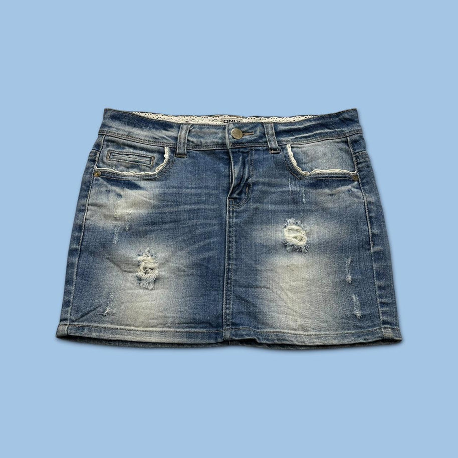 VINTAGE Y2K ONLY DENIM MINI SKIRT BLUE