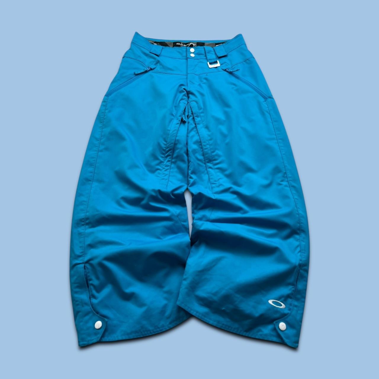 VINTAGE Y2K OAKLEY LOW RISE BAGGY SKI PANTS SALOPETTES BLUE