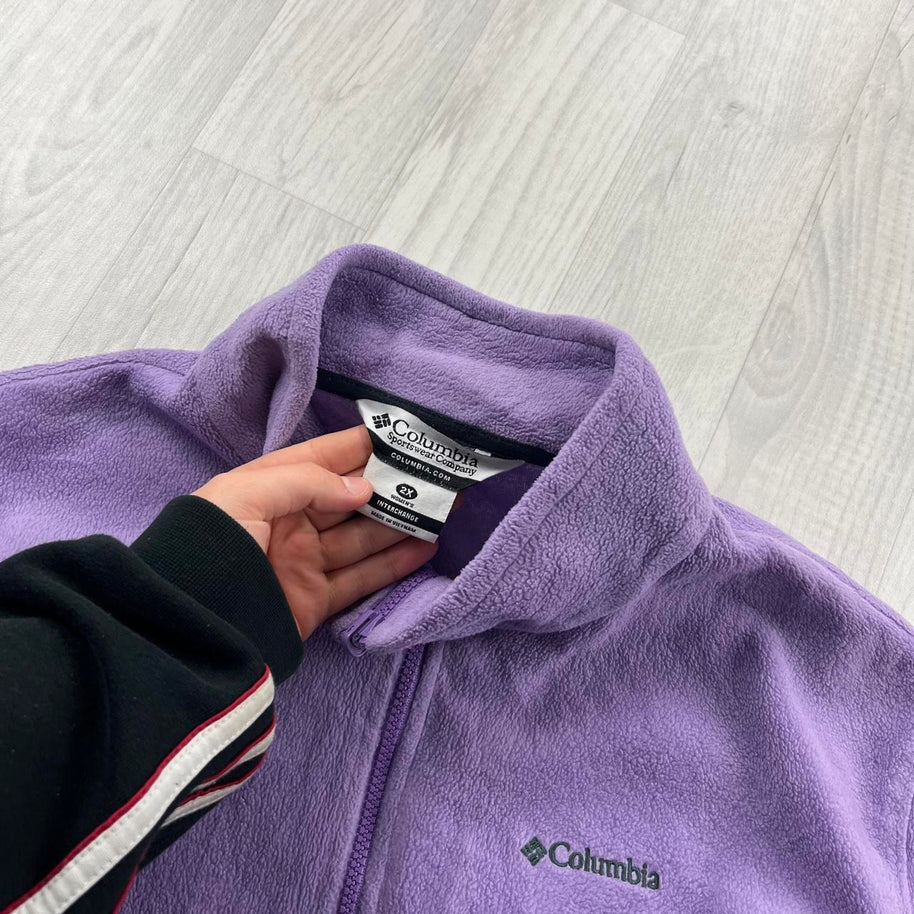 VINTAGE Y2K COLUMBIA TECHNICAL FLEECE JACKET PURPLE LILAC