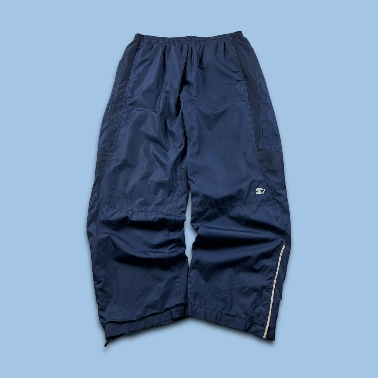 VINTAGE Y2K STARTER BAGGY TRACKSUIT BOTTOMS NAVY