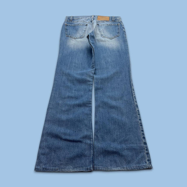 VINTAGE Y2K BENETTON LOW RISE BOOTCUT JEANS BLUE
