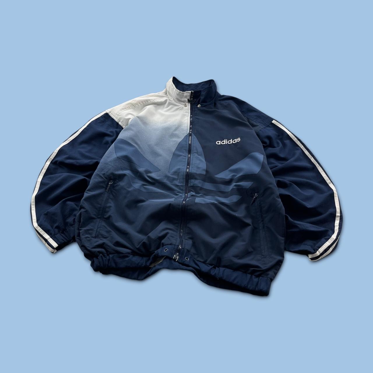 VINTAGE 90s ADIDAS TREFOIL LIGHTWEIGHT TRACK JACKET NAVY