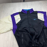 VINTAGE 90s REEBOK WINDBREAKER TRACK JACKET BLACK