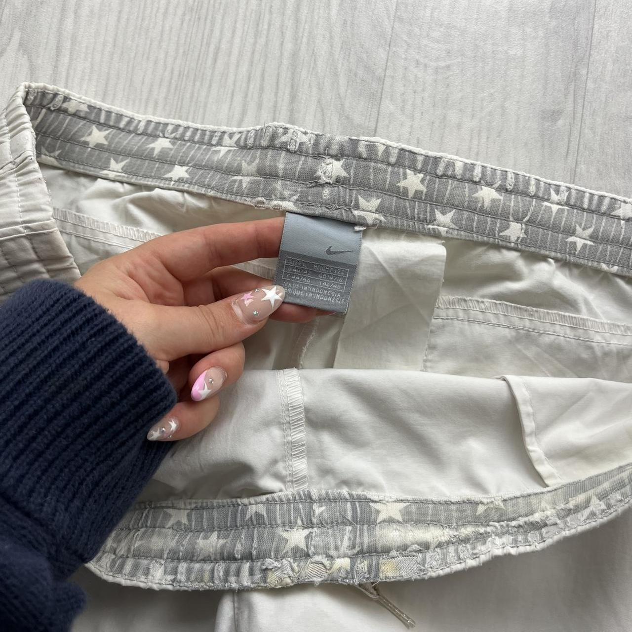 VINTAGE Y2K NIKE LOW RISE BAGGY TRACKSUIT BOTTOMS WHITE