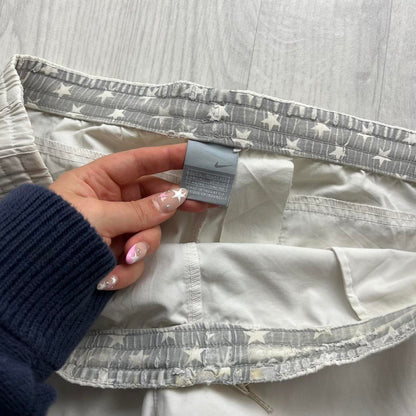VINTAGE Y2K NIKE LOW RISE BAGGY TRACKSUIT BOTTOMS WHITE