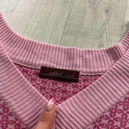 VINTAGE Y2K KNITTED JUMPER PINK