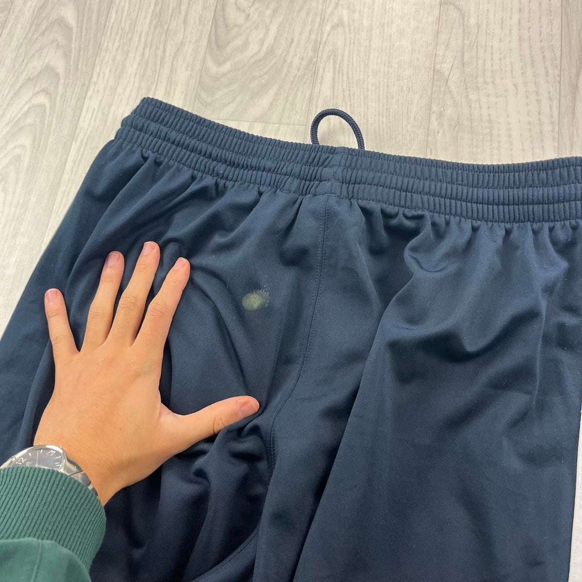 VINTAGE Y2K ADIDAS SIDE STRIPE BAGGY TRACKSUIT BOTTOMS NAVY