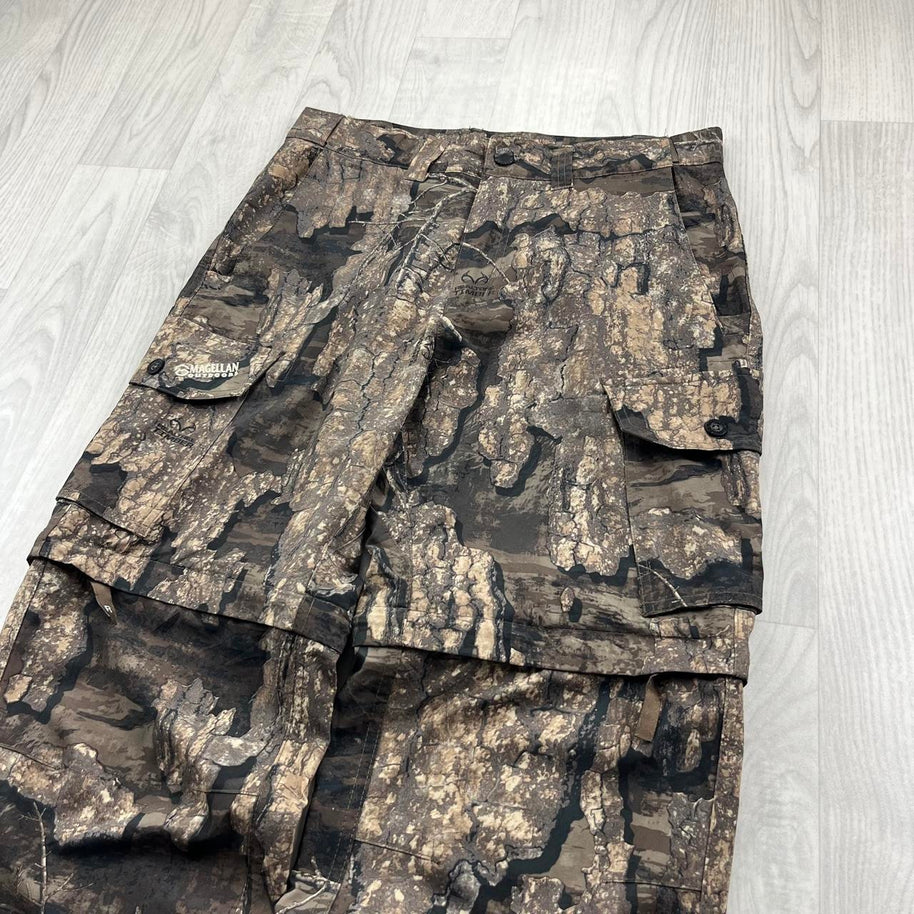 VINTAGE REALTREE BAGGY CAMO CARGO ZIP OFF PANTS