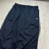 VINTAGE Y2K CHAMPION STRIPE BAGGY TRACKSUIT BOTTOMS NAVY