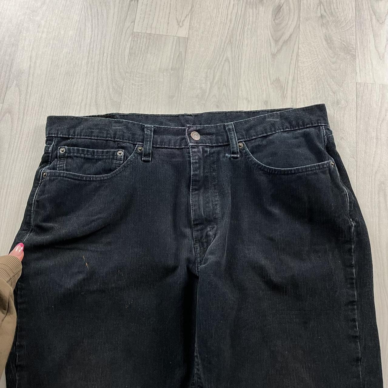 VINTAGE LEVIS 514 WHITE TABS STRAIGHT LEG CORDUROY JEANS BLACK