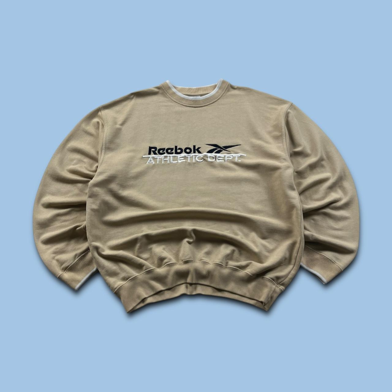 VINTAGE Y2K REEBOK SPELL OUT SWEATSHIRT BEIGE