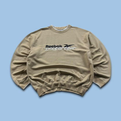 VINTAGE Y2K REEBOK SPELL OUT SWEATSHIRT BEIGE