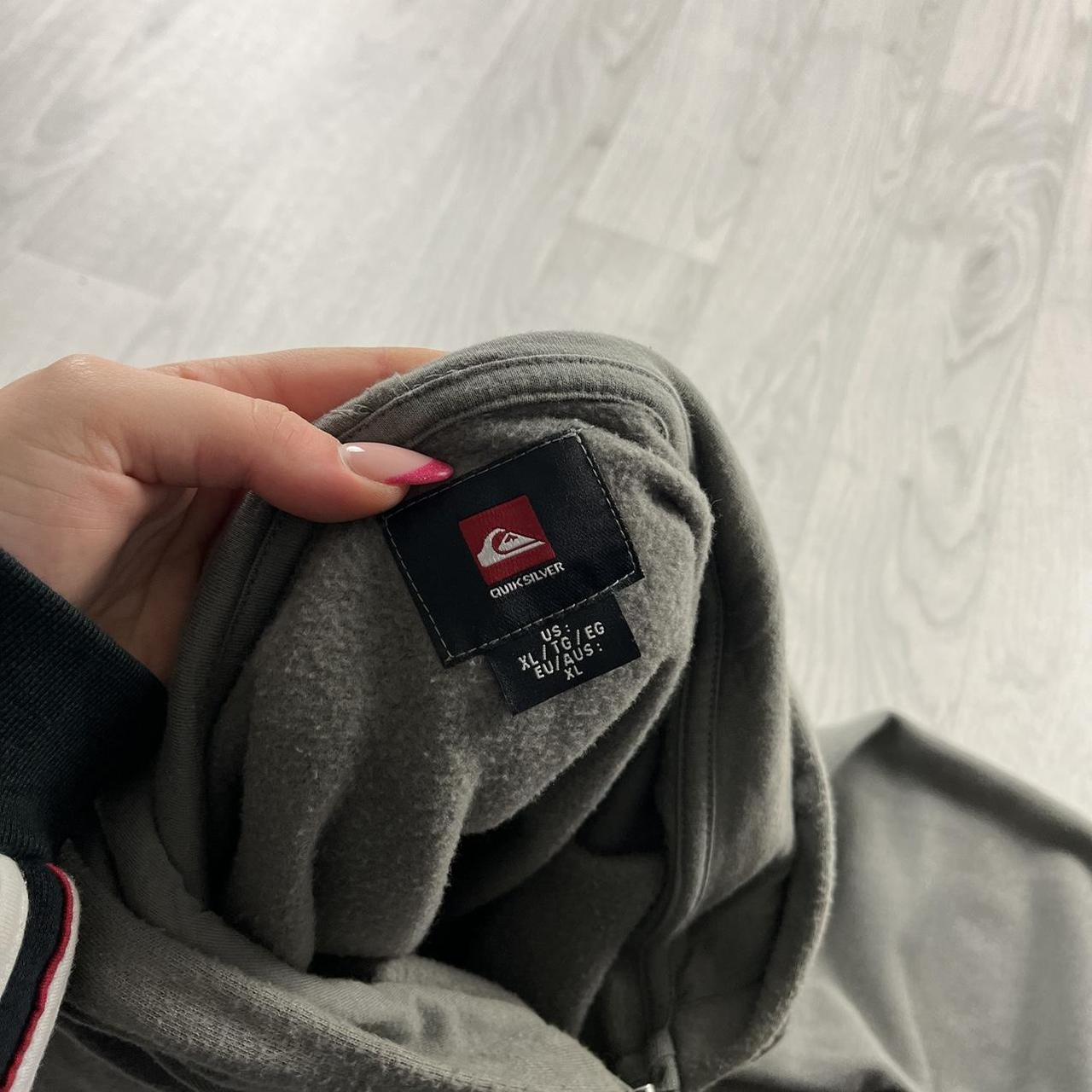VINTAGE Y2K QUIKSILVER GRAPHIC ZIP HOODIE GREEN GREY