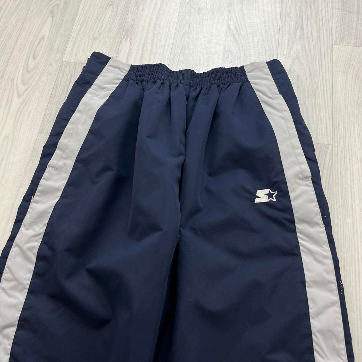 VINTAGE Y2K STARTER POPPER TRACKSUIT BOTTOMS NAVY