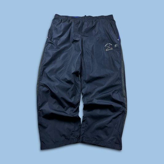 VINTAGE Y2K STARTER WIDE LEG BAGGY TRACKSUIT BOTTOMS NAVY