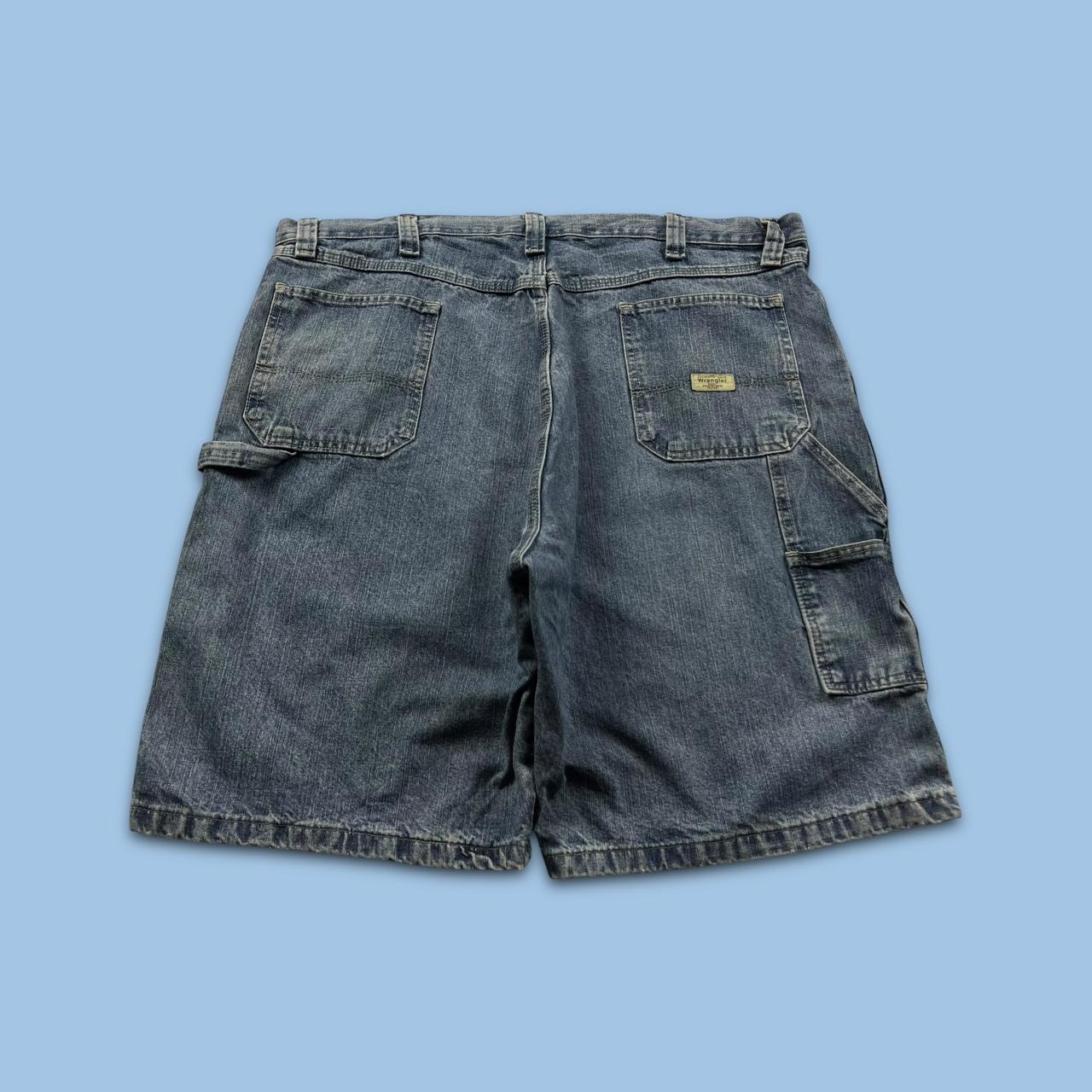 VINTAGE 00s WRANGLER BAGGY LOOSE CARPENTER JORTS BLUE
