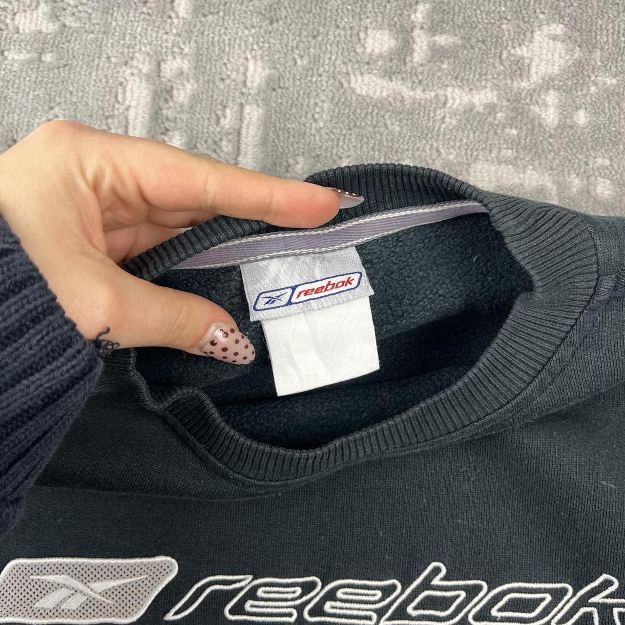 VINTAGE Y2K REEBOK SPELL OUT BOXY SWEATSHIRT BLACK