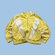 VINTAGE 90s ADIDAS PANELLED WINDBREAKER JACKET YELLOW