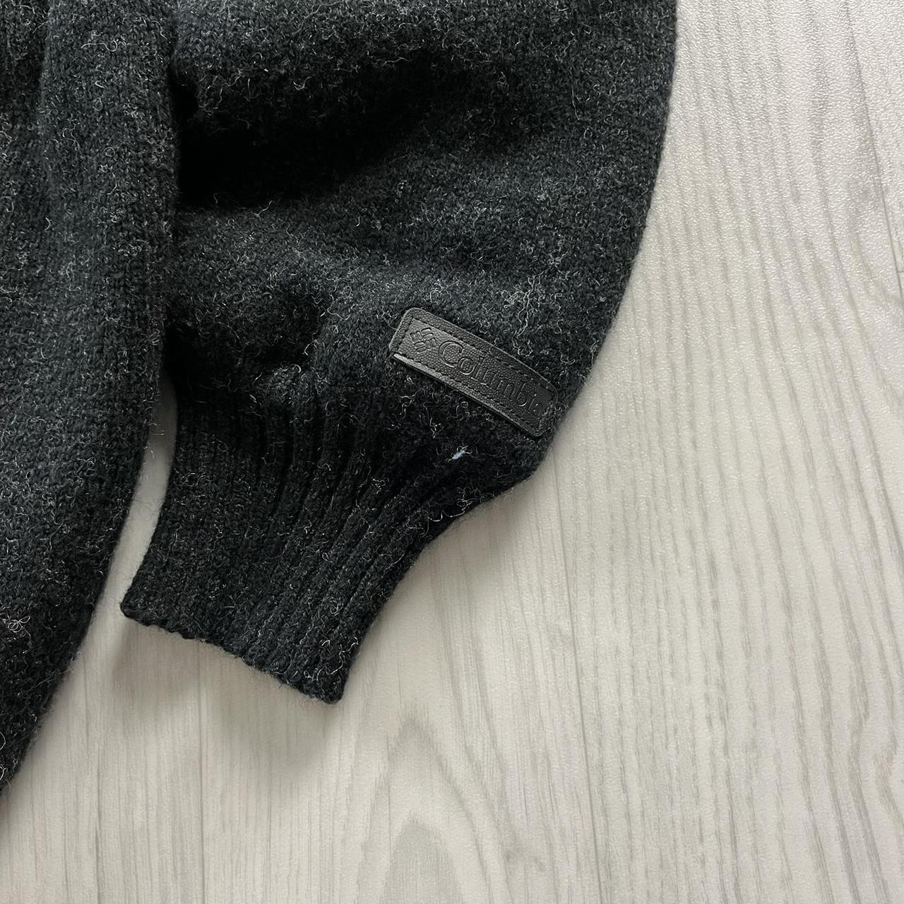 VINTAGE Y2K COLUMBIA KNITTED FLEECE HOODIE BLACK