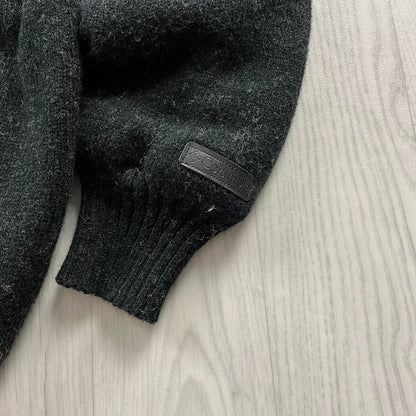 VINTAGE Y2K COLUMBIA KNITTED FLEECE HOODIE BLACK