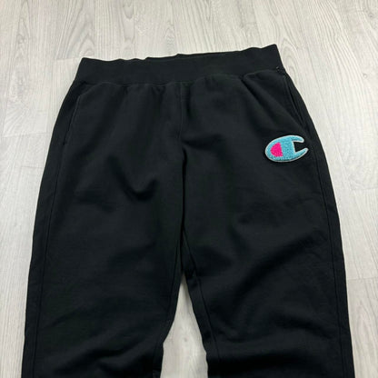 VINTAGE CHAMPION REVERSE WEAVE BAGGY COTTON SWEATPANTS BLACK
