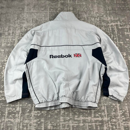 VINTAGE Y2K REEBOK WINDBREAKER TRACKSUIT SPORTY JACKET GREY