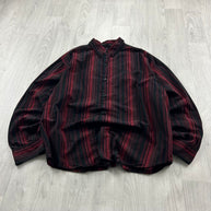VINTAGE 00s HARLEY DAVIDSON STRIPED SHORT SLEEVE BUTTON UP SHIRT BLACK / RED