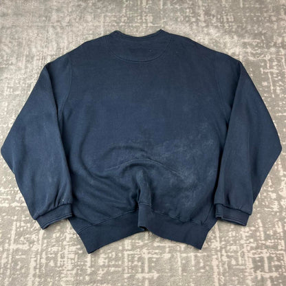 VINTAGE Y2K CHAMPION SPELL OUT BOXY SWEATSHIRT NAVY