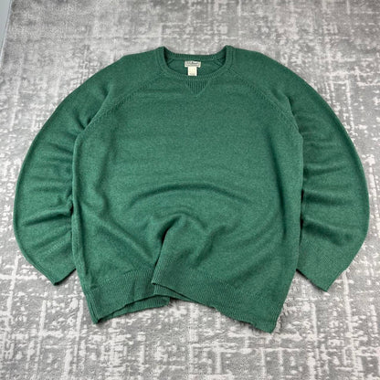 VINTAGE Y2K L L BEAN CHUNKY ESSENTIAL KNITTED JUMPER GREEN