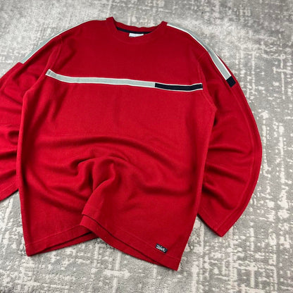 VINTAGE Y2K QUIKSILVER LIGHTWEIGHT KNITTED JUMPER RED