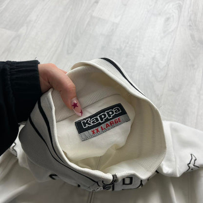 VINTAGE Y2K KAPPA SPELL OUT TRACKSUIT JACKET WHITE