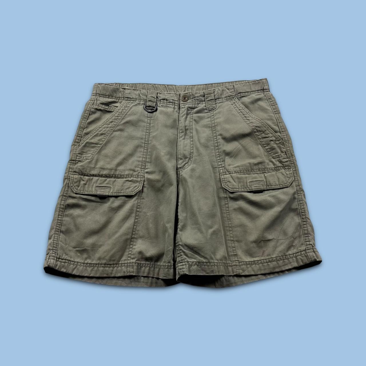 VINTAGE 00s WRANGLER BAGGY LOOSE CARPENTER JORTS KHAKI