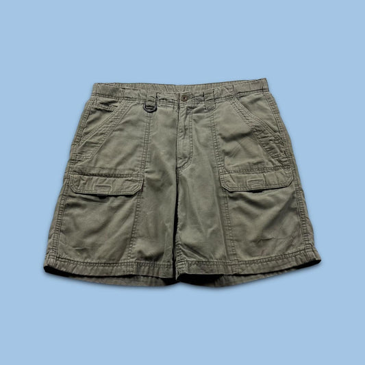 VINTAGE 00s WRANGLER BAGGY LOOSE CARPENTER JORTS KHAKI