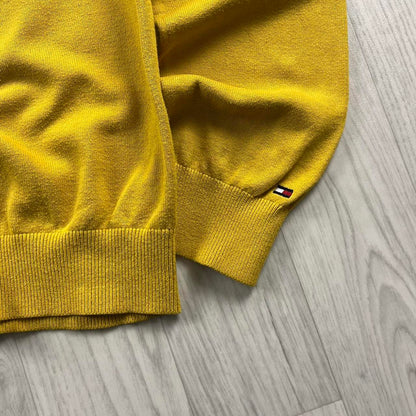 VINTAGE Y2K TOMMY HILFIGER FLAG KNITTED JUMPER YELLOW (M)