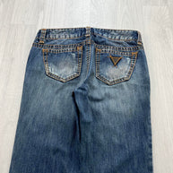VINTAGE Y2K GUESS LOW RISE BOOTCUT FLARED JEANS BLUE