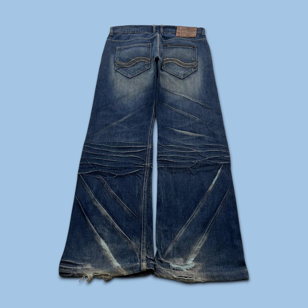 VINTAGE Y2K LEE BOOTCUT BAGGY JEANS NAVY